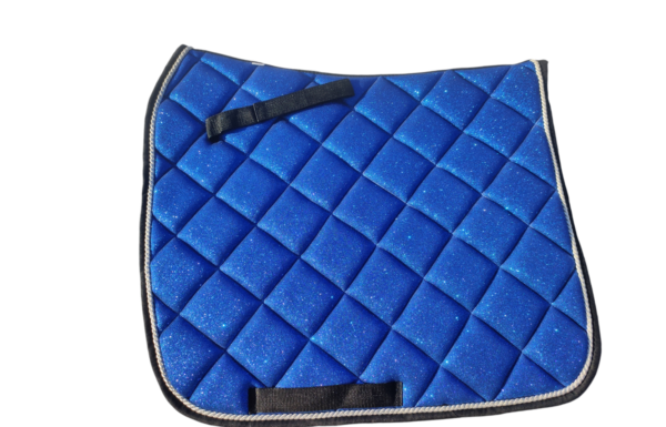 Ensemble Tapis de selle bleu à paillette