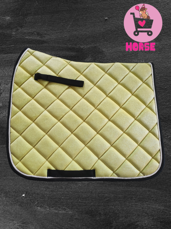 Tapis de selle jaune à paillette