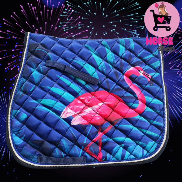 tapis de selle cheval motif flamant rose